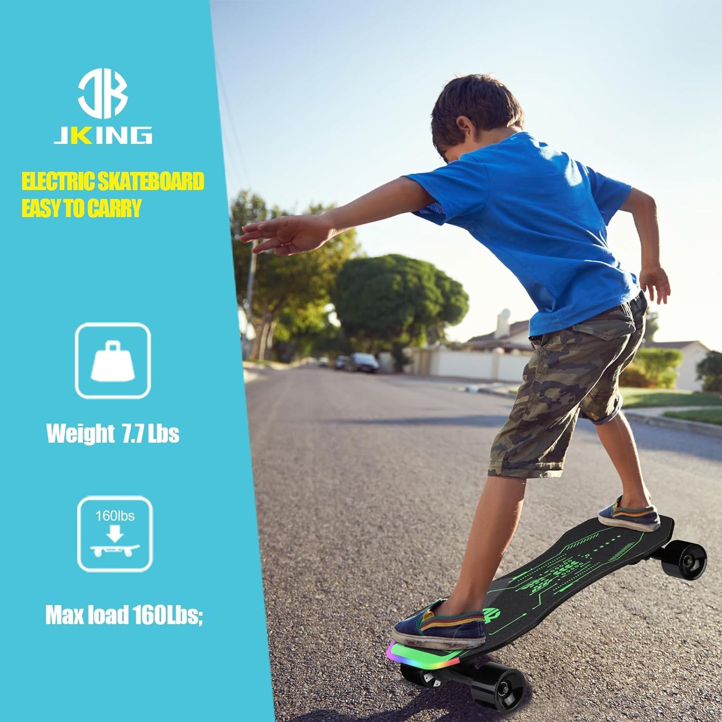 JKING Electric Skateboard for Kids and Teens