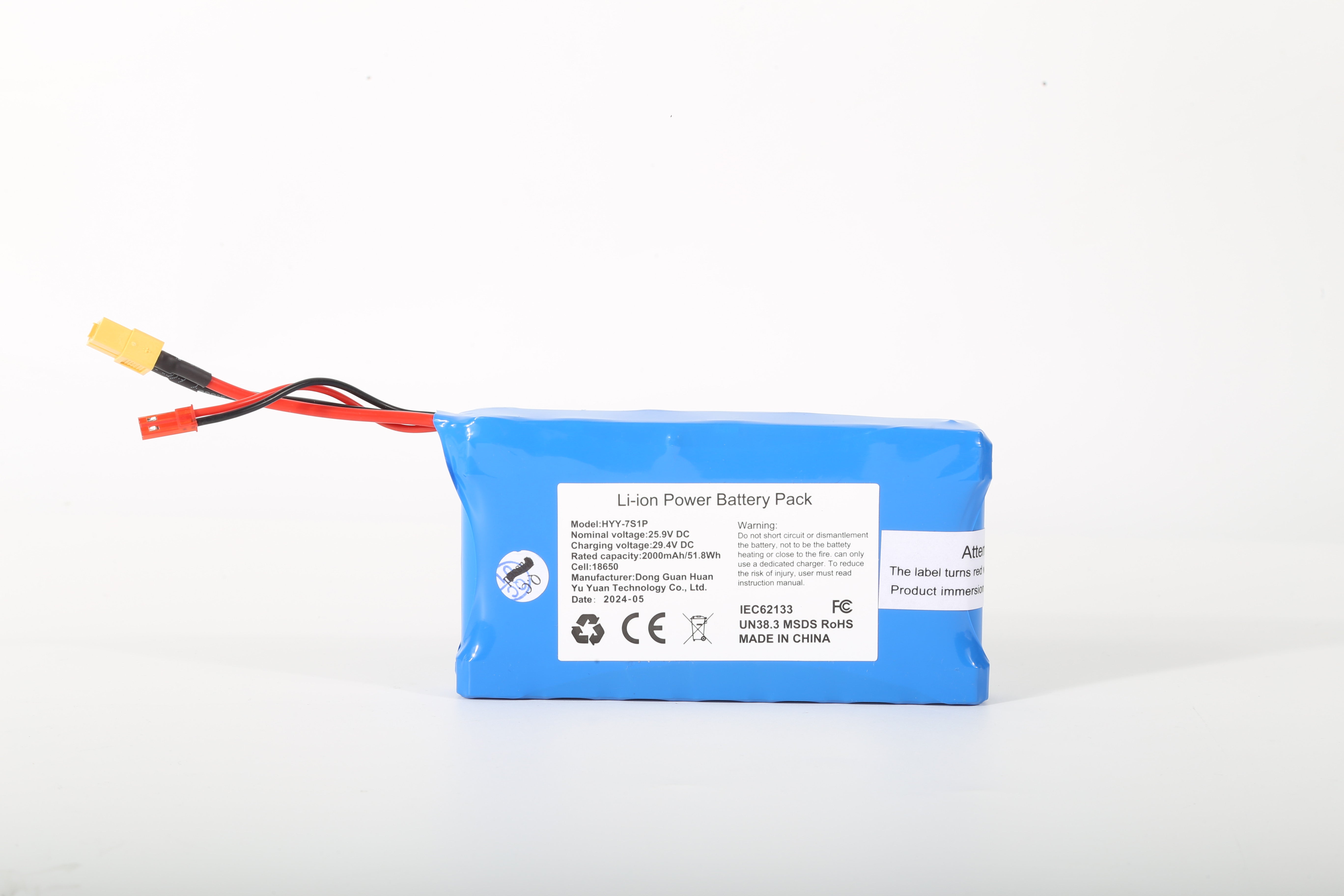 7S1P battery, 25.9~29.4V 2.0A, for single drive EBoard