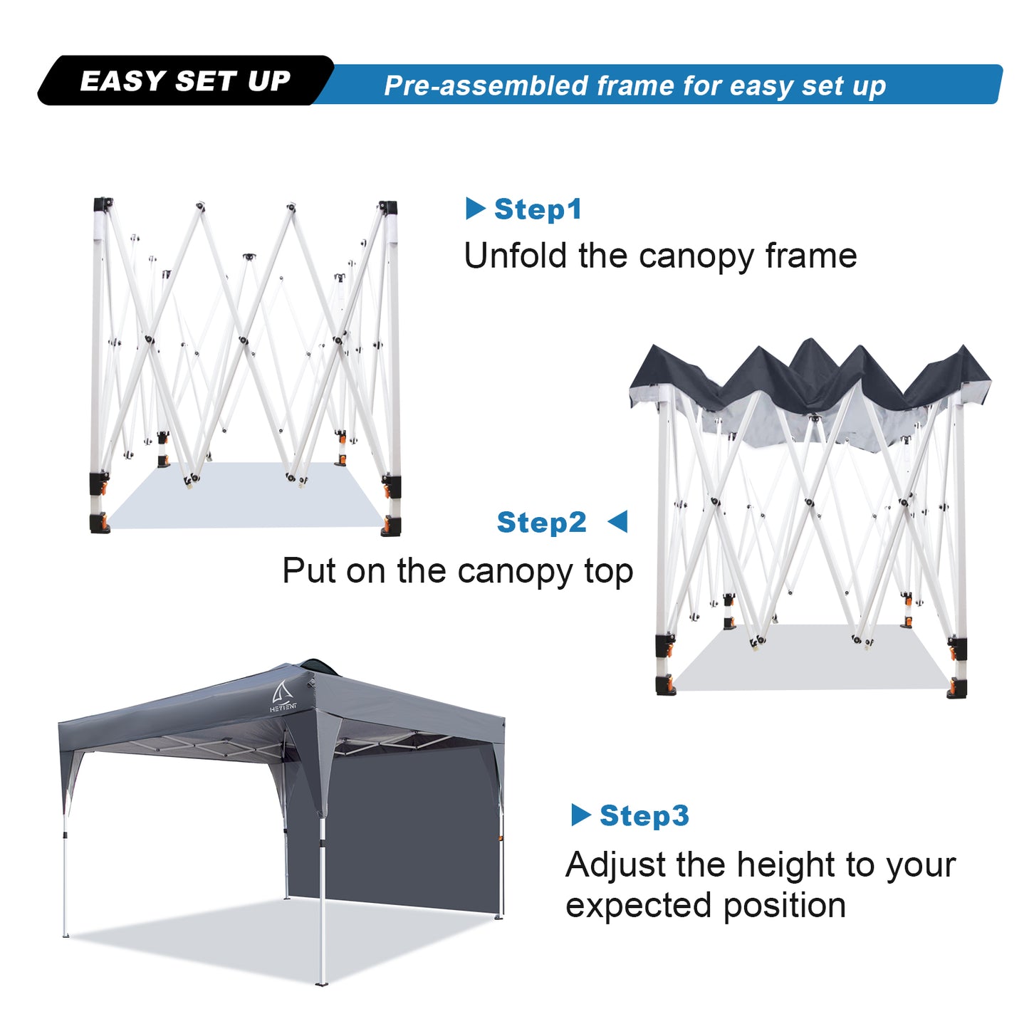 10x10 Pop Up Canopy Tent with a Sidewall