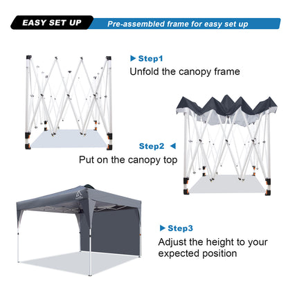 10x10 Pop Up Canopy Tent with a Sidewall