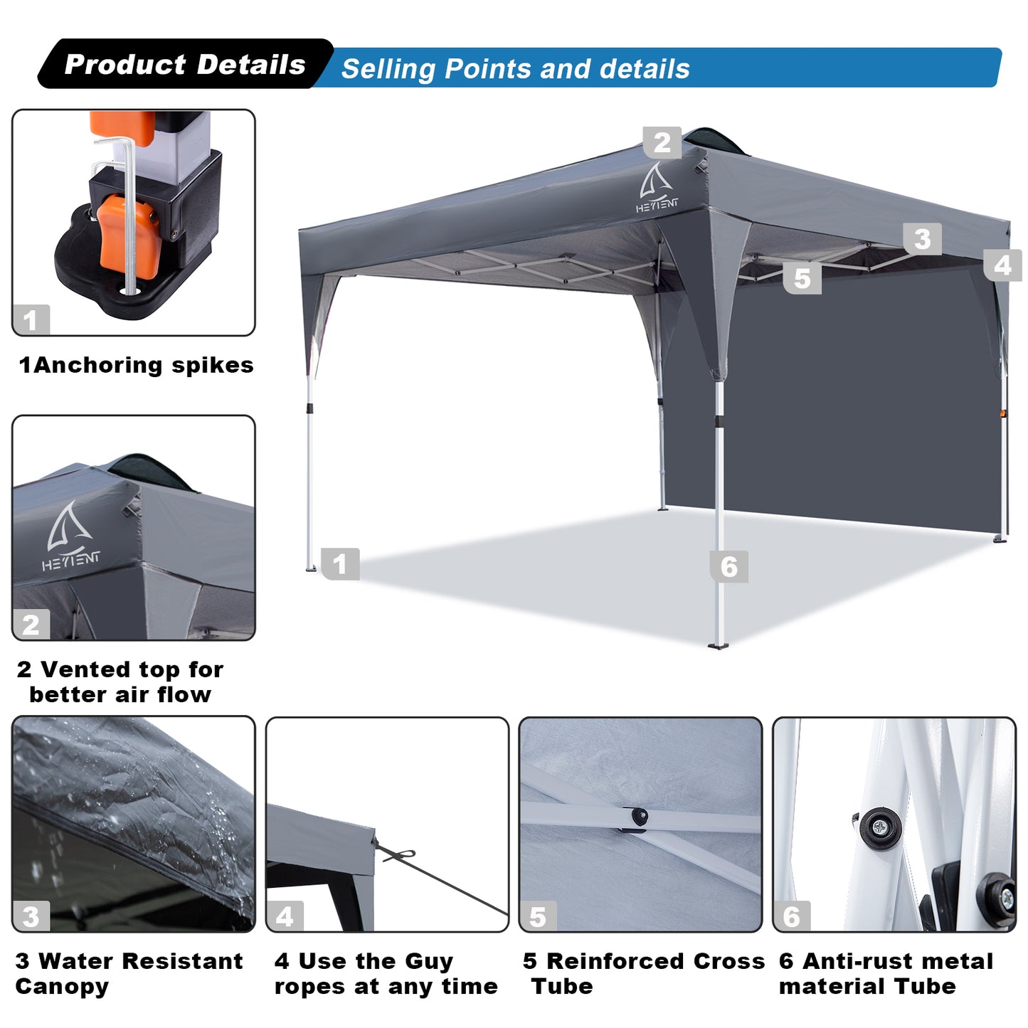 10x10 Pop Up Canopy Tent with a Sidewall