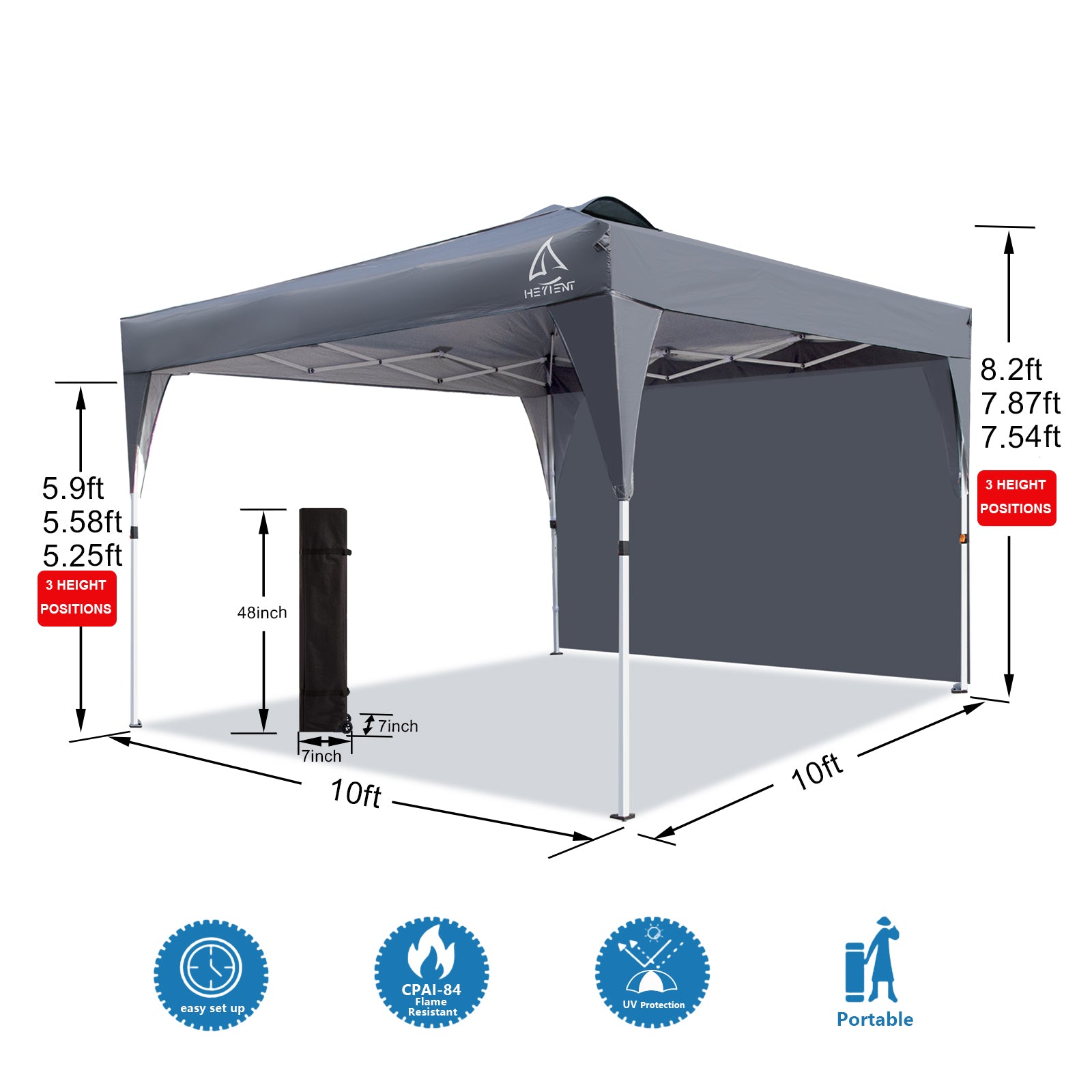 10x10 Pop Up Canopy Tent with a Sidewall